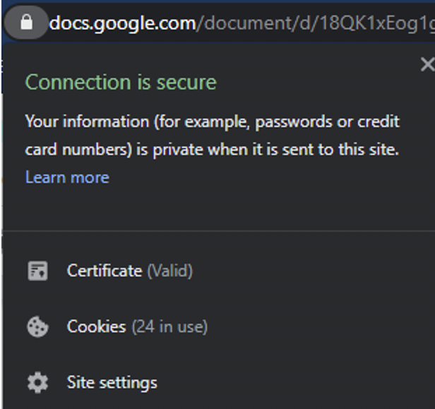 Website with SSL certificate